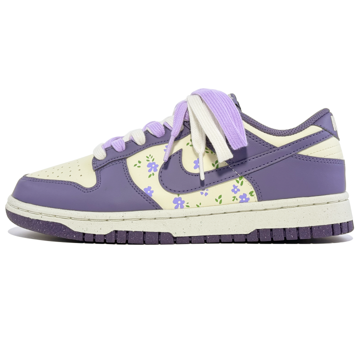 Nike Nike Dunk Abrasion Resistant Slip Resistant Low top Skateboard Shoes Unisex White Purple