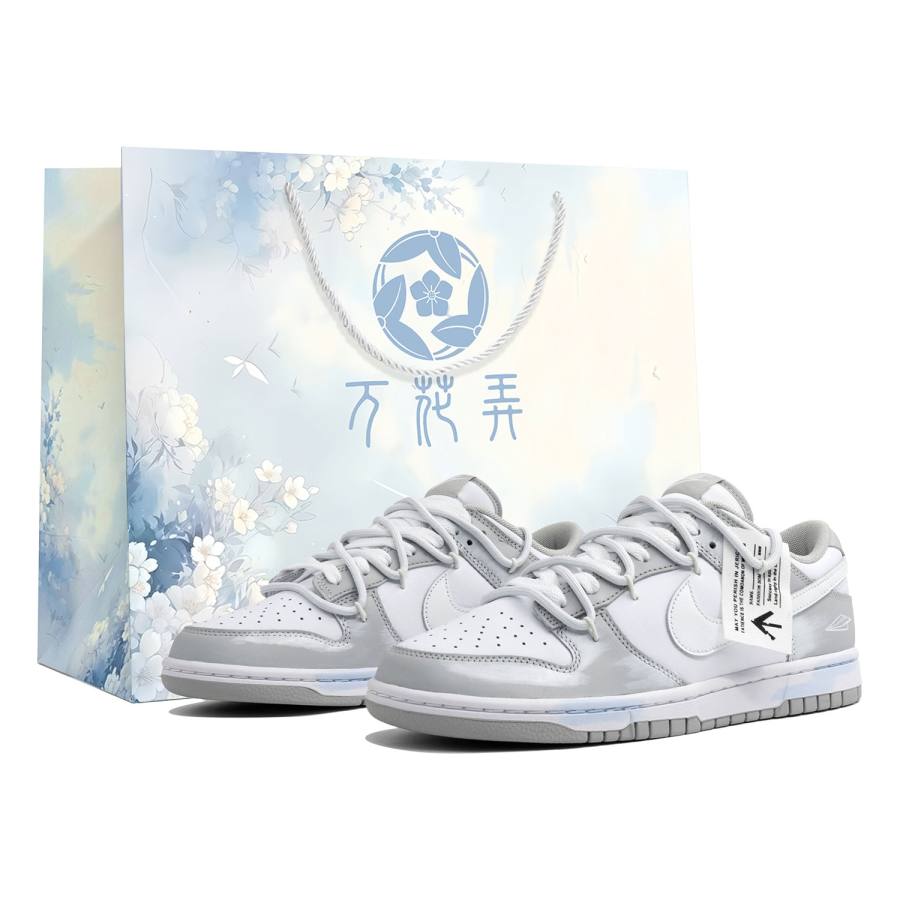 Nike Nike Dunk Kaleidoscope, Skyline, Shopping Bag Abrasion Resistant Low top Skateboard Shoes Men's White Gray