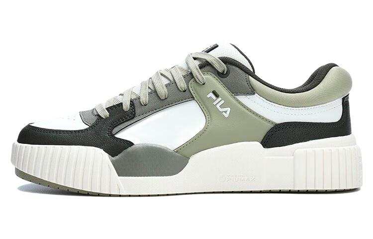 FILA BLOCKS Wear resistant And Lightweight Low top Skateboard Shoes Men's White Green
