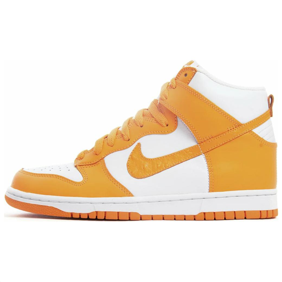 Nike Nike Dunk High Slip Resistant Abrasion Resistant High top Skateboard Shoes Men's White Orange