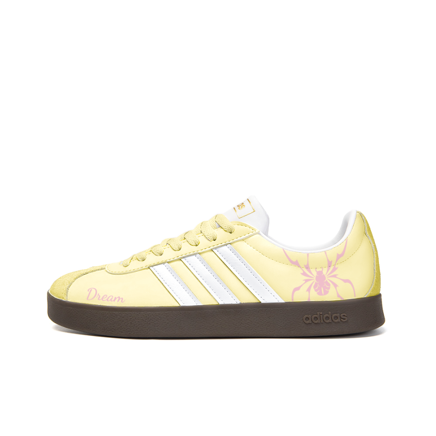 Adidas Neo VL Court 2.0 Slip Resistant Abrasion Resistant Low top Skateboard Shoes Unisex Yellow Pink White