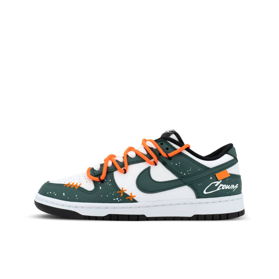 Nike Nike Dunk Scarlet Interference XJDD Wild Blaze Leather Low top Skateboard Shoes Unisex White Green