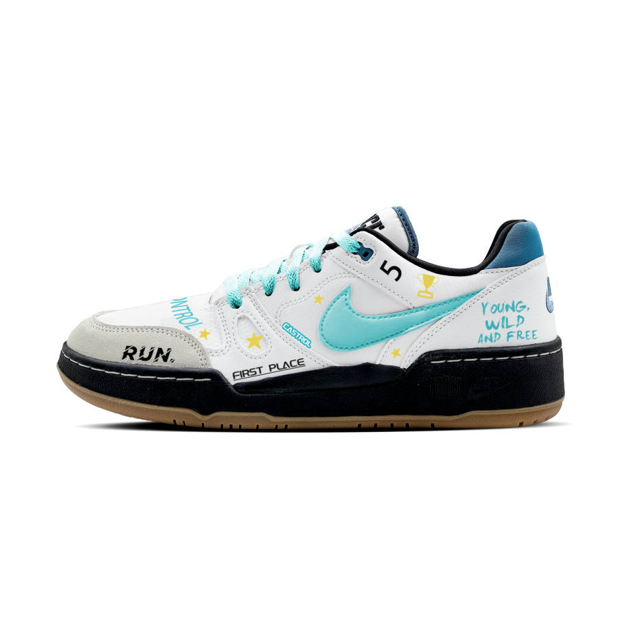 Nike Nike Full Force Low Pixel Respirators Abrasion Resistant Low top Skateboard Shoes Men's White Green