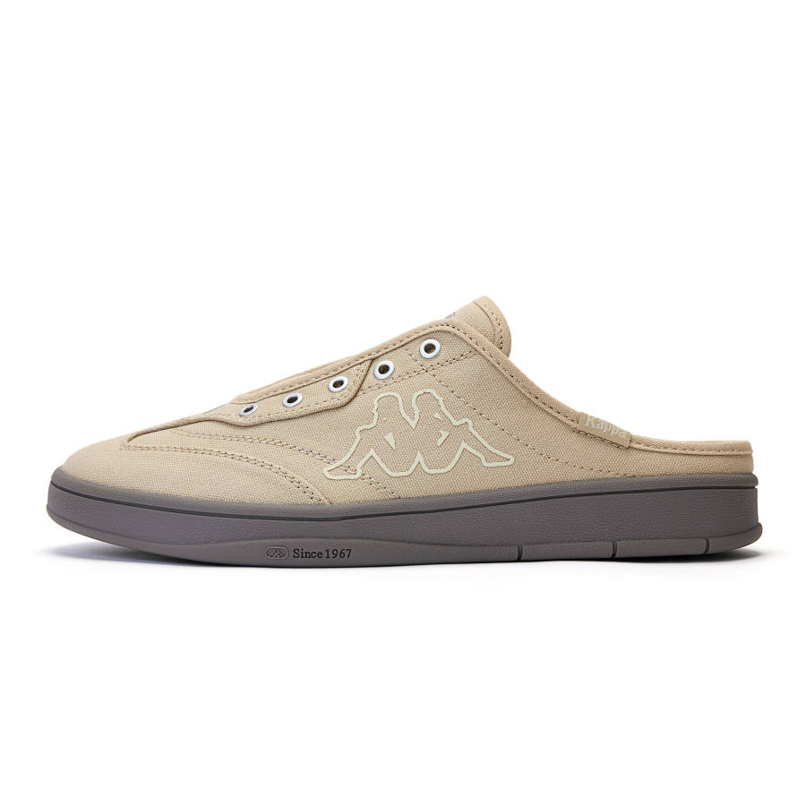 Kappa Back to Back Slip Resistant, Lightweight, And Breathable Skateboard Shoes Unisex Gray Khaki Color