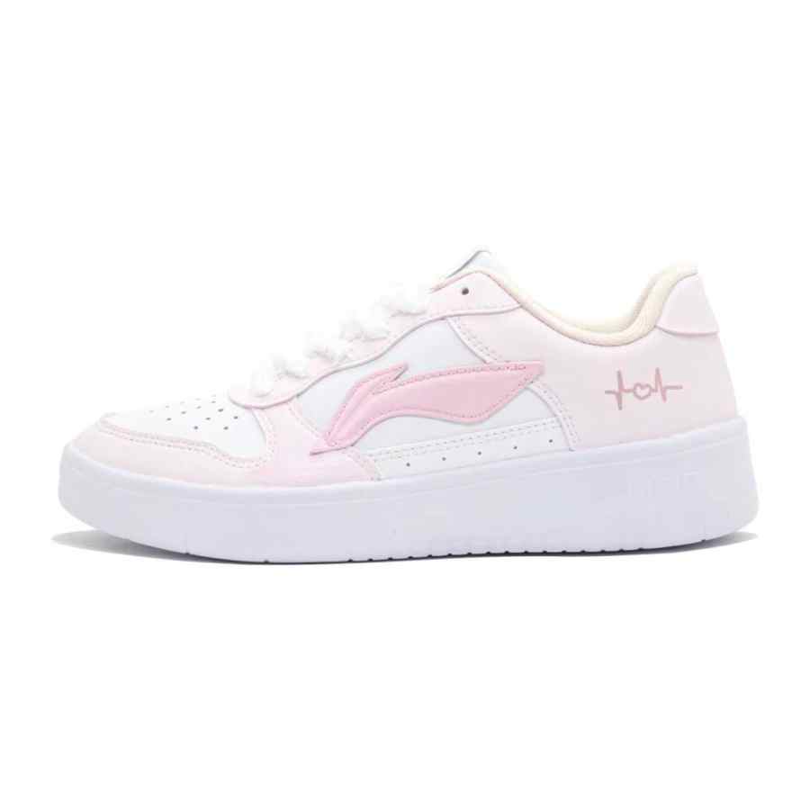 Li-Ning Li Ning Floating Boat Cherry Blossom Heartbeat Synthetic Leather Slip Resistant Abrasion Resistant Low top