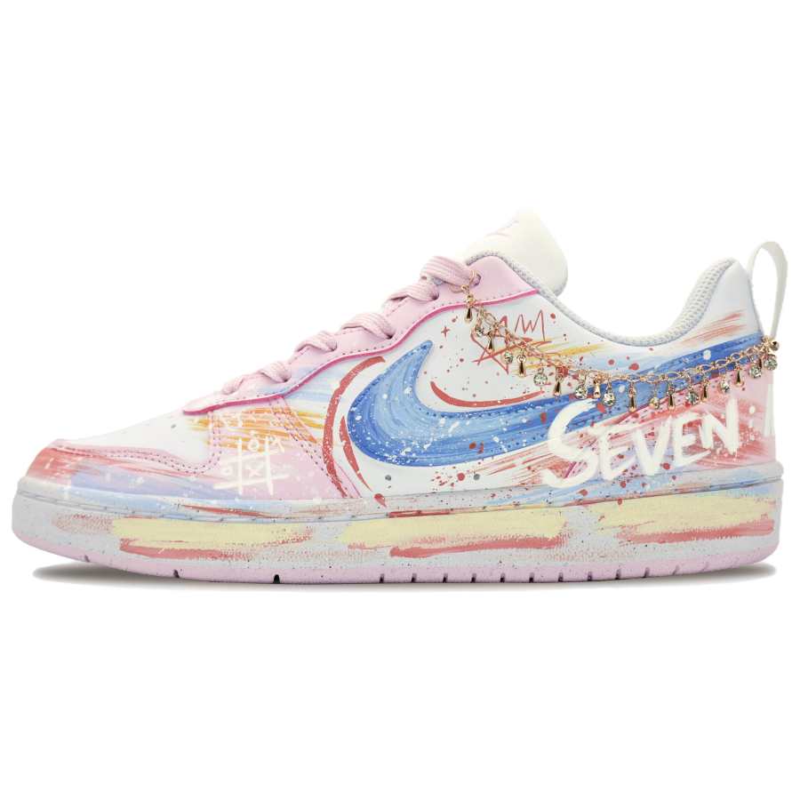 Nike Nike Court Borough Seven Days Love Planet Slip Resistant Abrasion Resistant Low top Skateboard Shoes Women's Pink