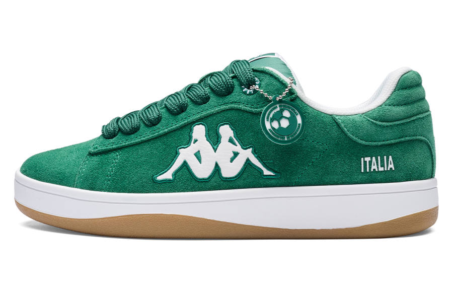 Kappa Backrest With Backrest Textile, Synthetic Leather Low top Skateboard Shoes Unisex Fir Wood Green
