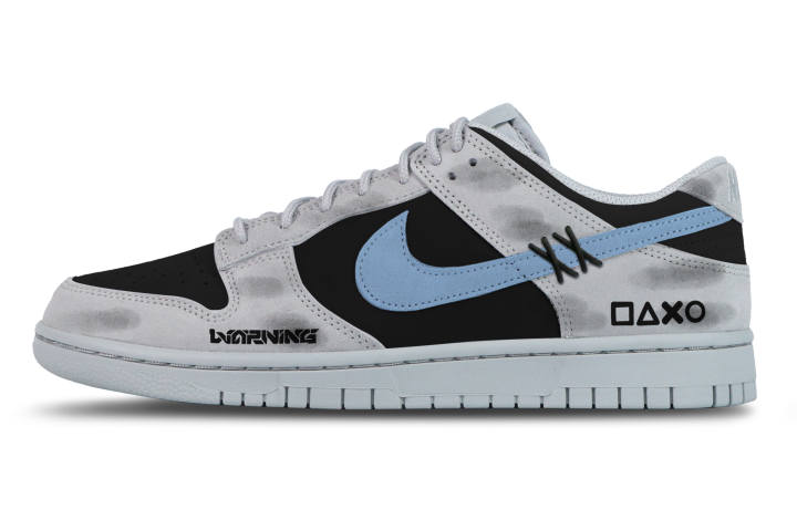 Nike Nike Dunk Abrasion Resistant Abrasion Resistant Low top Skateboard Shoes Unisex Black Gray Blue