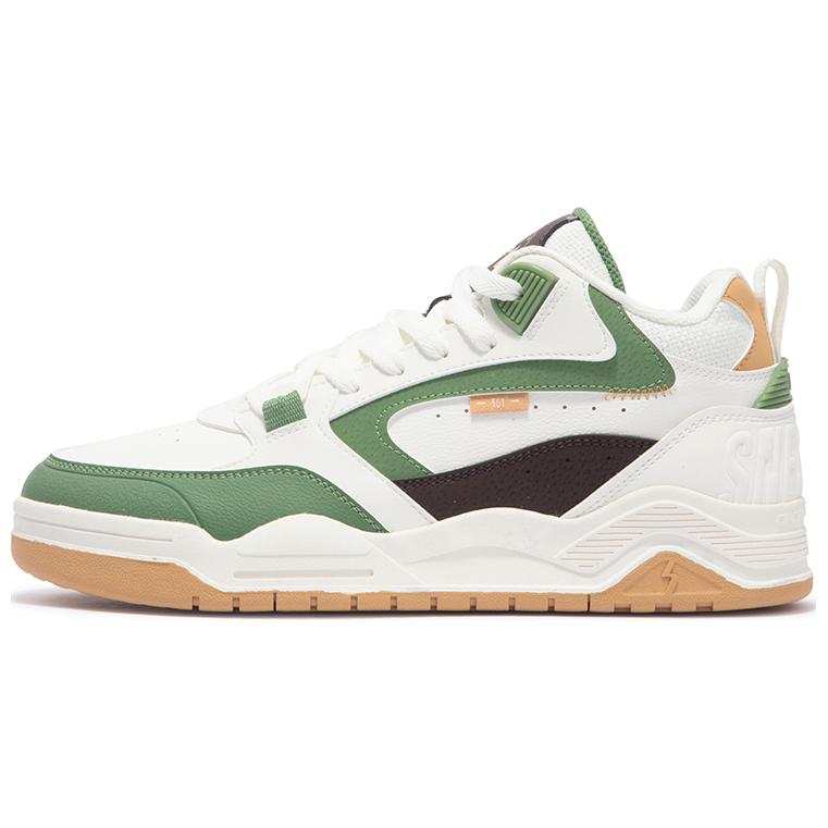 361° Slip Resistant Abrasion Resistant High top Skateboard Shoes Men's White Green
