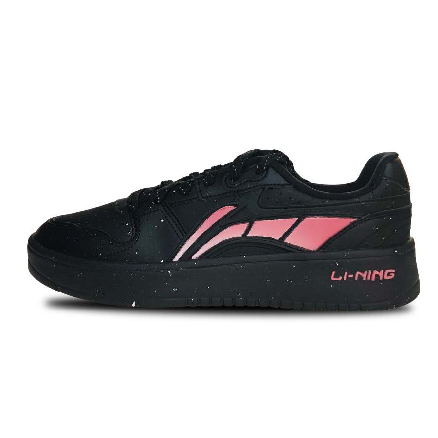 Li-Ning Li Ning Slip Resistant Abrasion Resistant Low top Skateboard Shoes Men's Black Pink