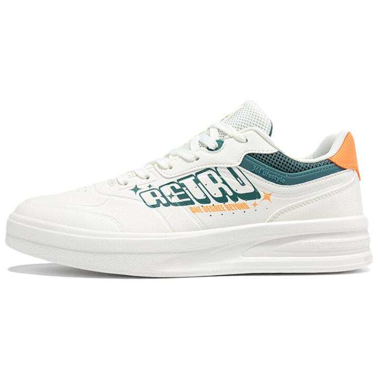 361° Slip Resistant Abrasion Resistant Low top Skateboard Shoes Men's White Green
