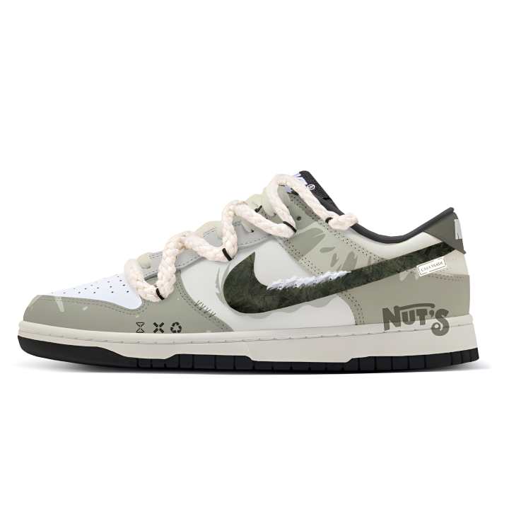 Nike Nike Dunk P.M.S Akano Slip Resistant Abrasion Resistant Low top Skateboard Shoes Unisex Green White
