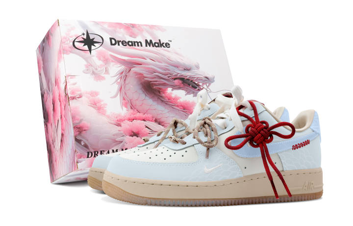 Nike Nike Air Force 1 Slip Resistant Abrasion Resistant Low top Skateboard Shoes Women's Light Blue