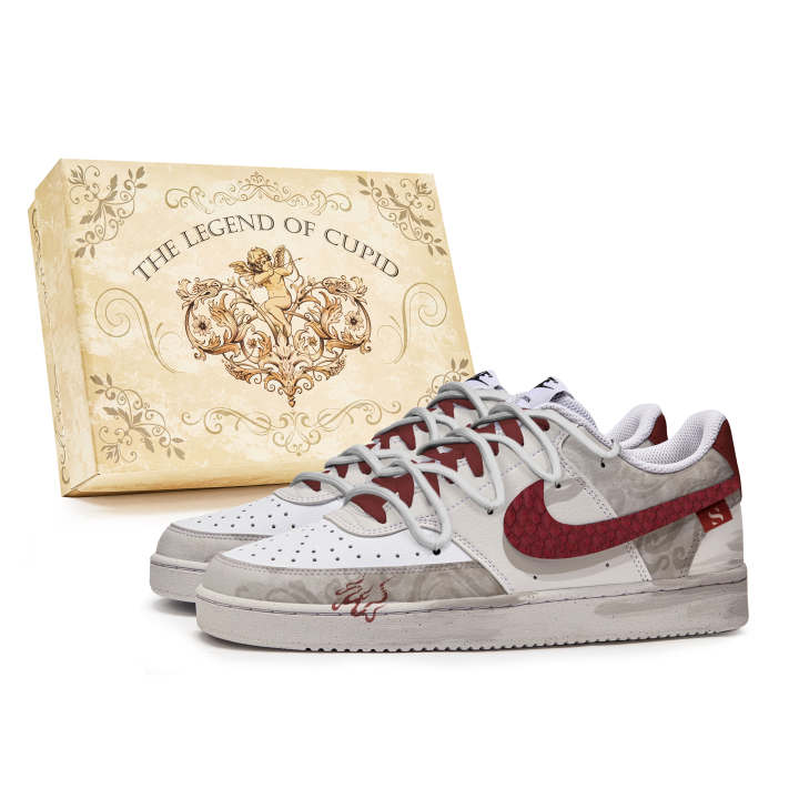 Nike Nike Court Vision P.M.S Red Flame Snake Synthetic Leather Slip Resistant Waterproof Non Slip And Waterproof Low top