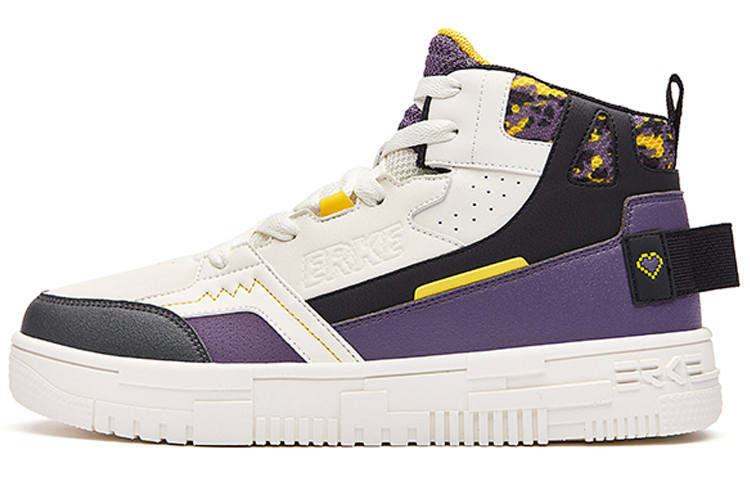 Erke High top Skateboard Shoes Men's White Purple
