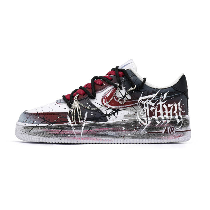 Nike Nike Air Force 1 Thorn Assassin Coverage Low top Skateboard Shoes Unisex Black Red
