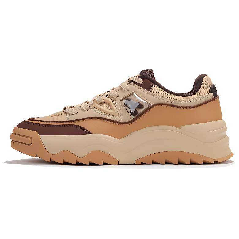 361° Slip Resistant Abrasion Resistant Low top Skateboard Shoes Men's Yellow Brown