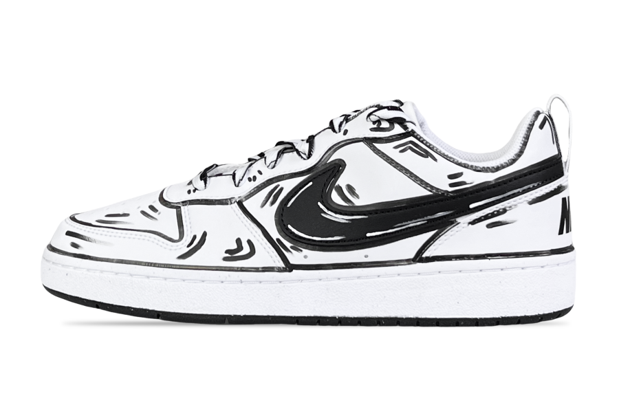 Nike Nike Court Borough Comic World Low top Skateboard Shoes GS Black White