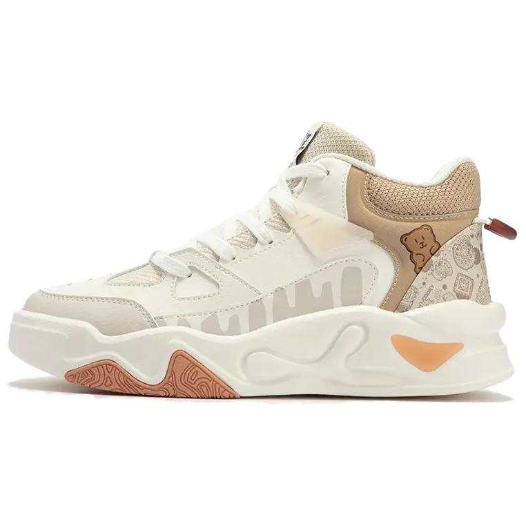 361° Jincheng 3 Abrasion Resistant Abrasion Resistant High top Skateboard Shoes Women's White Brown