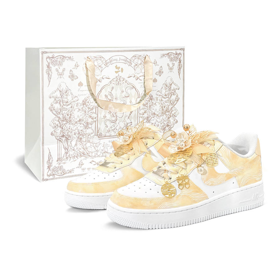 Nike Nike Air Force 1 Shopping Bag, Gilded Floral, First Day Culture Abrasion Resistant Balance Low top Skateboard Shoes