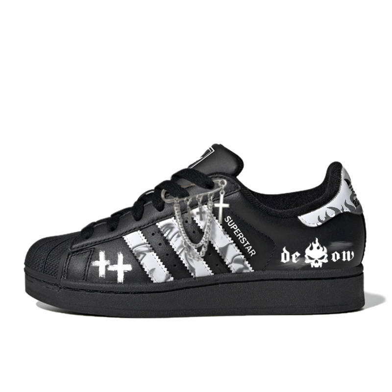 Adidas Originals Superstar 2 Mamba Inferno Abrasion Resistant Low top Skateboard Shoes Unisex Black White