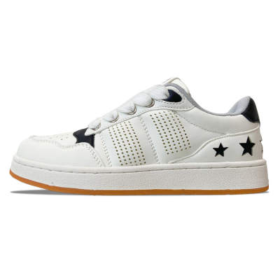 MQGAII Slip Resistant, Abrasion Resistant, Breathable Low top Skateboard Shoes Unisex White Black