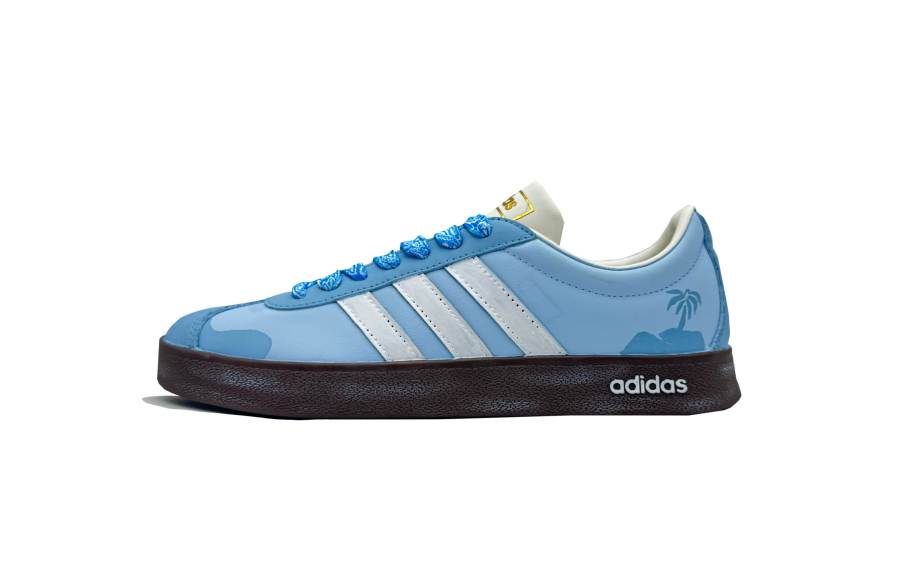 Adidas Adidas VL Court Island Blue Tone Abrasion Resistant Skateboard Shoes Unisex