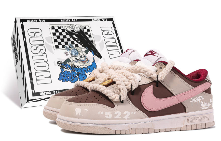 Nike Nike Dunk Low top Skateboard Shoes Women's Beige Brown Powder