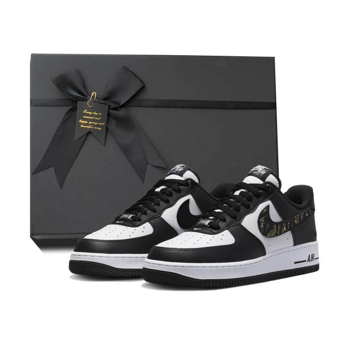 Nike Nike Air Force 1 Panda Starry Sky, Black White Slip Resistant Abrasion Resistant Low top Skateboard Shoes Unisex
