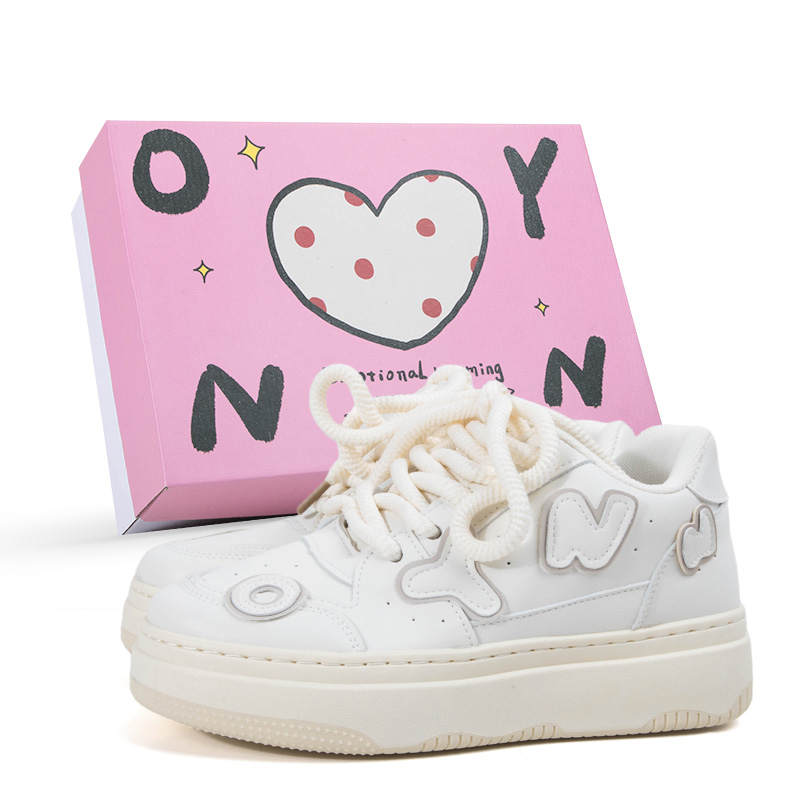OYNN New Skateboard Shoes Women's Low Top Beige