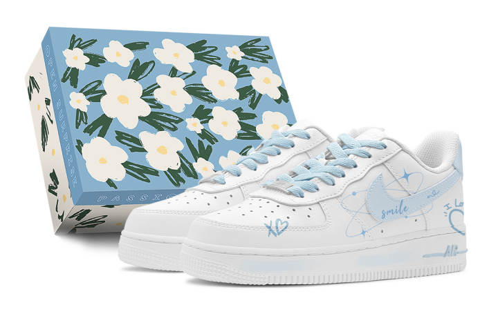 Nike Nike Air Force 1 Low top Skateboard Shoes GS Blue White