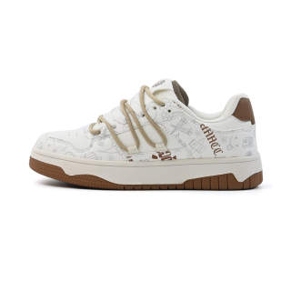 UNNCC Slip Resistant, Abrasion Resistant, Lightweight Low top Skateboard Shoes Unisex Beige Brown