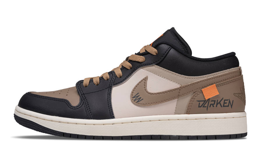 Jordan Jordan Air Jordan 1 Abrasion Resistant Abrasion Resistant Low top Skateboard Shoes Men's Black Brown