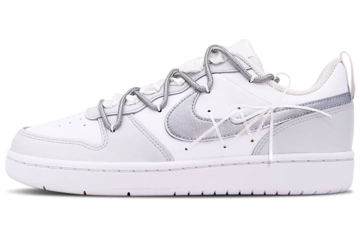 Nike Nike Court Borough Low Leather Low top Skateboard Shoes Women's White Silver