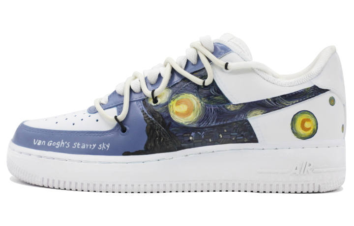 Nike Nike Air Force 1 Low top Skateboard Shoes Men's Blue White