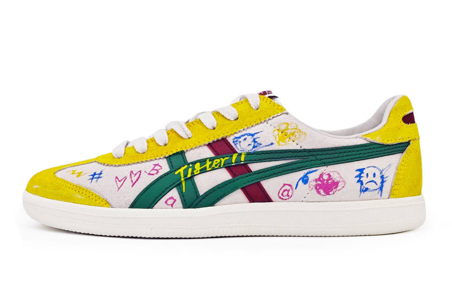 Onitsuka Tiger Tokuten Leather Slip Resistant, Lightweight, And Breathable Low top Skateboard Shoes Unisex Yellow