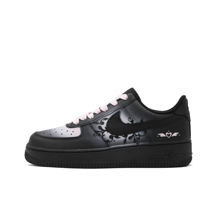 Nike Nike Air Force 1 Slip Resistant Cushioning Slip Resistant Cushioning Low top Skateboard Shoes Women's Black Pink