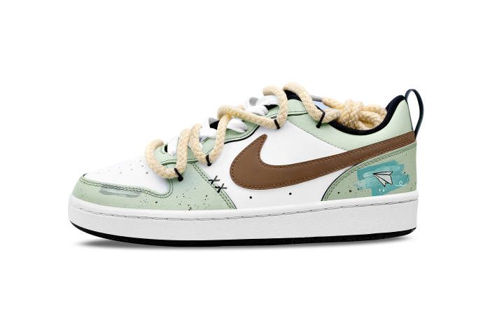 Nike Nike Court Borough Low Paper Plane Dream Non slip Lightweight Low top Skateboard Shoes GS Green White
