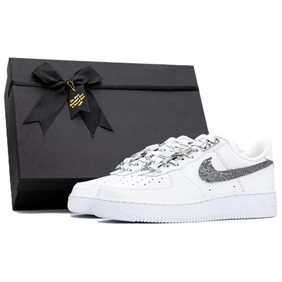 Nike Nike Air Force 1 Anti Slip And Wear Resistant Height Increasing Low Top Skateboard Shoes Unisex White