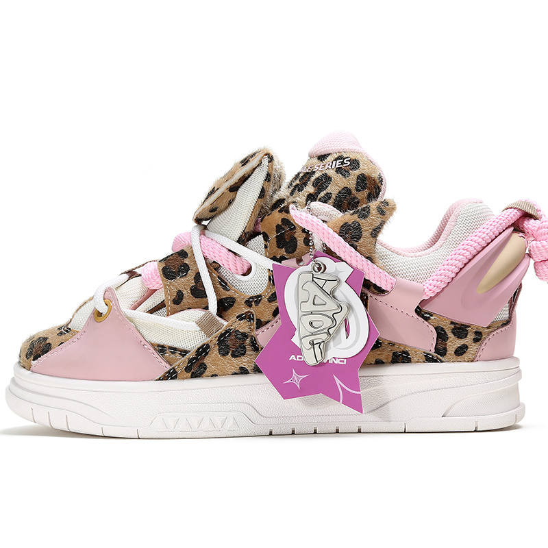 ADCDAVINCI Whale Collection Low top Skateboard Shoes Women's Brown Pink