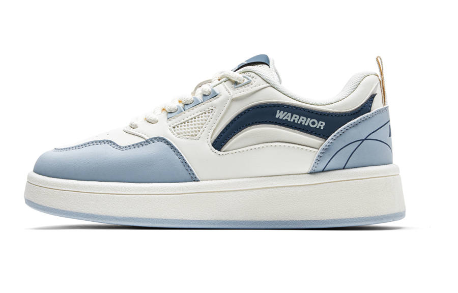 Warrior Slip Resistant, Abrasion Resistant, Height Increasing Low top Skateboard Shoes Women's Beige Blue