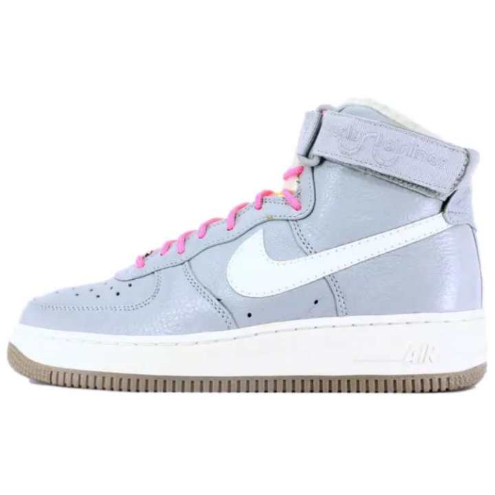 Nike Nike Air Force 1 Slip Resistant Abrasion Resistant High top Skateboard Shoes Men's Gray White