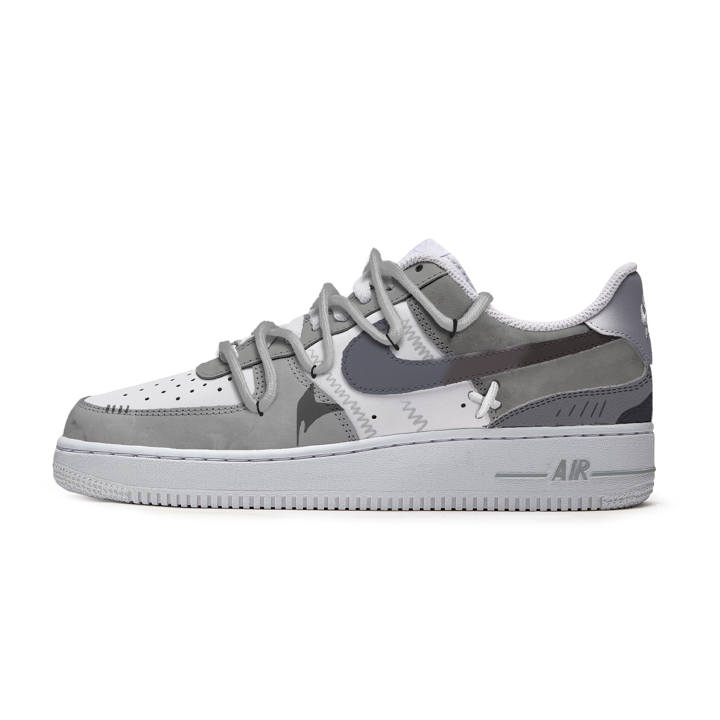 Nike Nike Air Force 1 Free Panda Shadow Anti-Slip Wear-Resistant Low-Top Skateboard Shoes Unisex Gray White