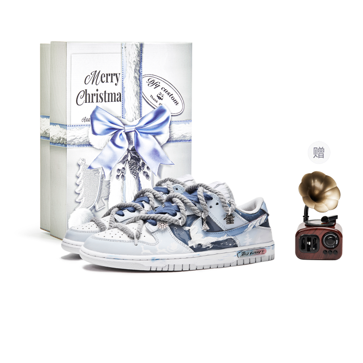 Nike Nike Dunk Da Vinci Custom, Winter Letter, Christmas Limited Project Slip Resistant Abrasion Resistant Low top
