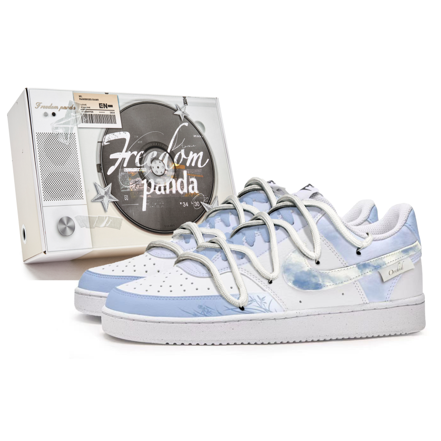 Nike Nike Court Vision 1 Freedom Panda, Box, Rain Or Shine Slip Resistant Abrasion Resistant Low top Skateboard Shoes Men's