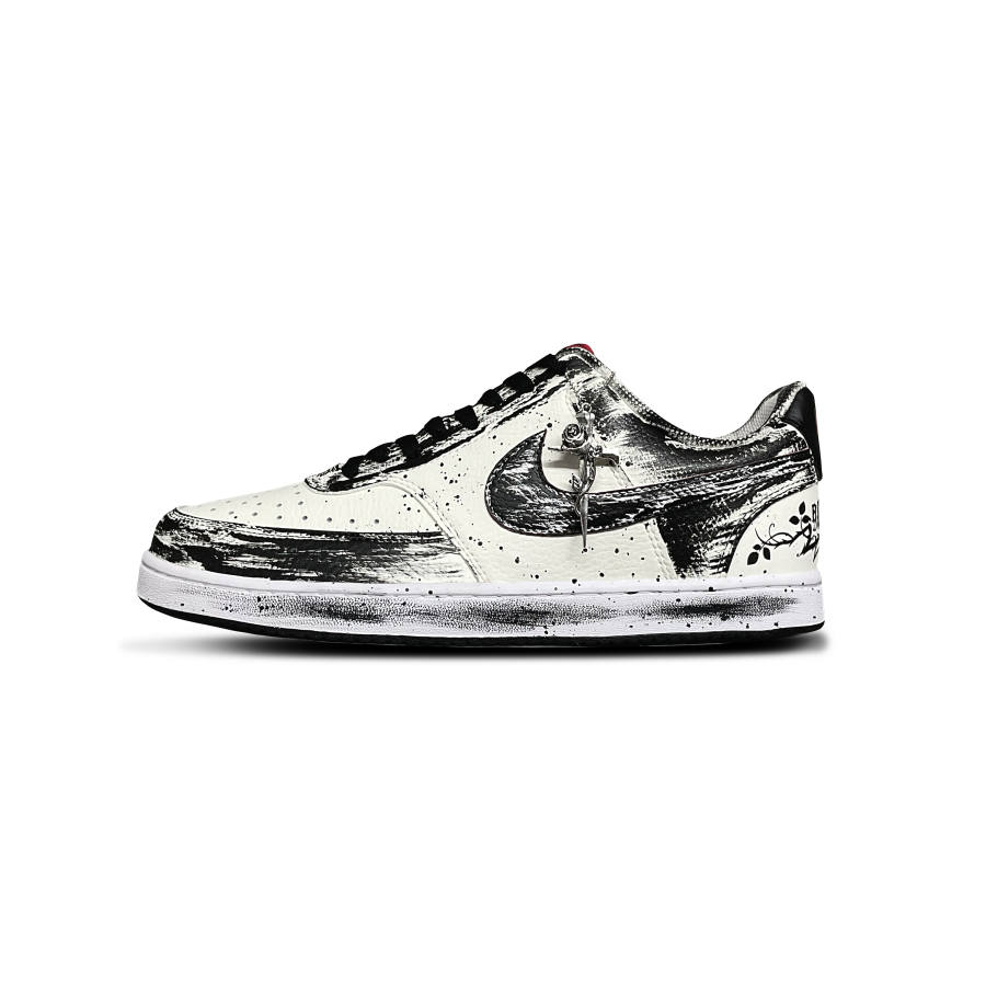 Nike Nike Court Vision 1 Tower Rabbit Abrasion Resistant Abrasion Resistant Low top Skateboard Shoes Men's Black White