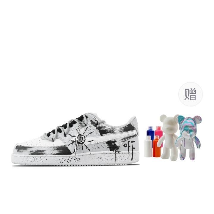 Nike Nike Court Vision 1 Sun Teng Map, Fluid Bear Abrasion Resistant Low top Skateboard Shoes Men's Light Gray