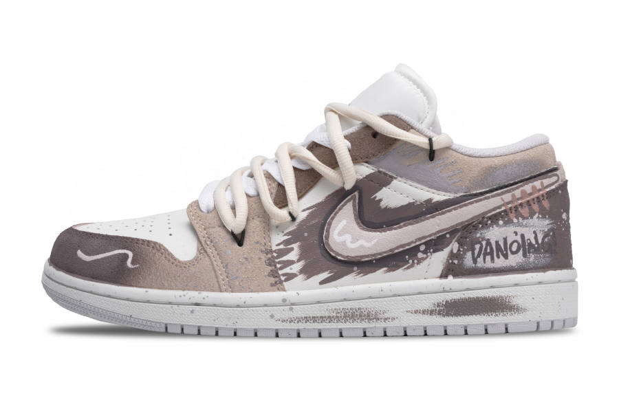 Jordan Jordan Air Jordan 1 Low top Skateboard Shoes Men's White Brown
