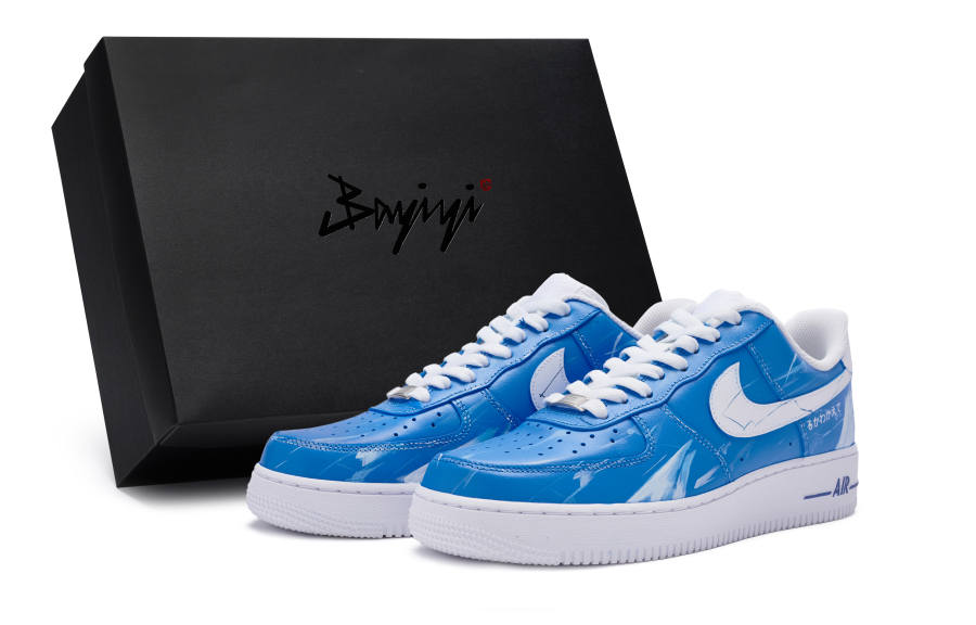 Nike Nike Air Force 1 811 Manufacturing, Ryukou Storm, Special Shoe Box Low top Skateboard Shoes Women's White Blue