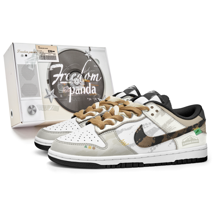 Nike Nike Dunk Box, Sahara Shuttle Slip Resistant Abrasion Resistant Low top Skateboard Shoes Unisex Ecru